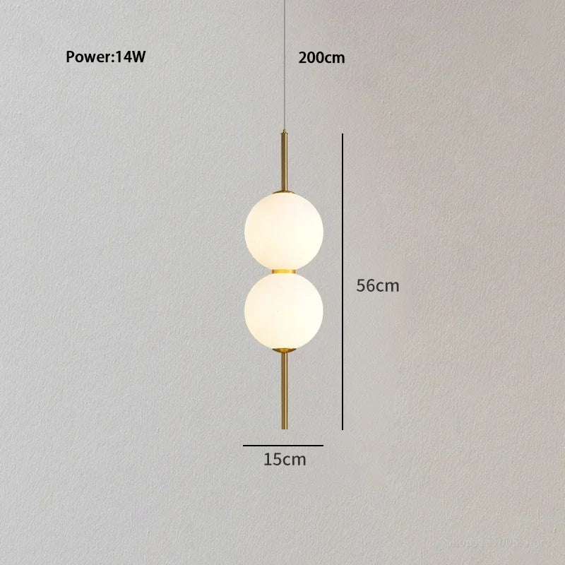 lumière suspendue moderne verre opalescent tête lit décorative chambre minimaliste