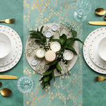 rouleau chemin table étoiles motifs argentés dorés festif translucide polyester maison