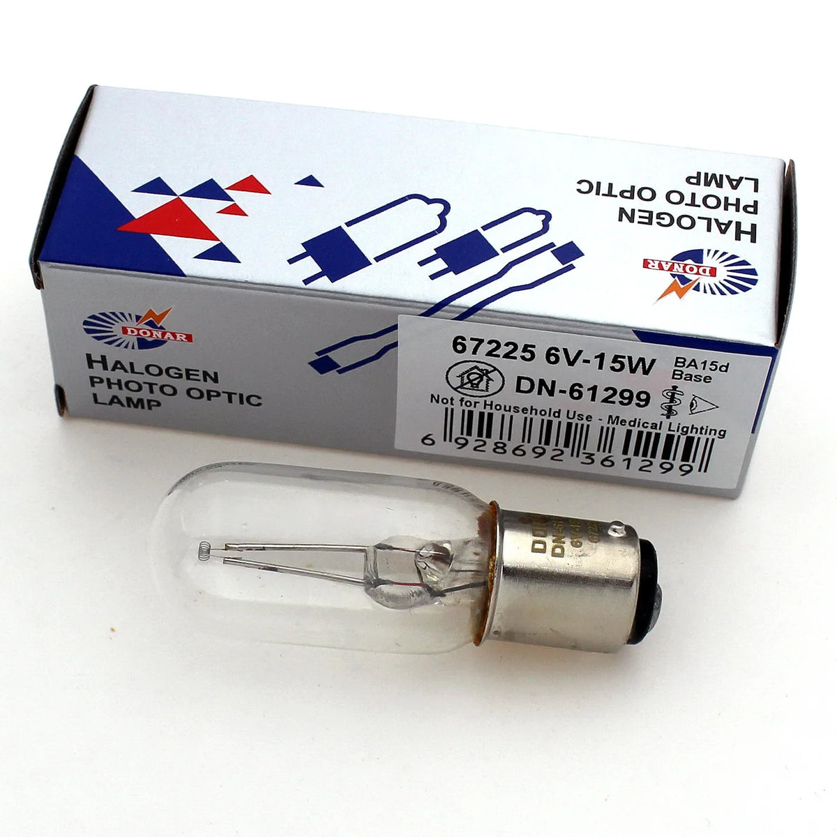 ampoule halogène transparente 6v 15w base ba15d filament classique industrielle