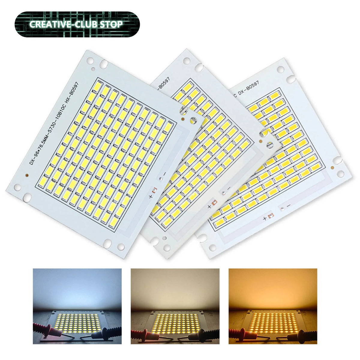 plaques led 50w blanc chaud neutre froide 5730 diodes industrielle floodlight projecteur