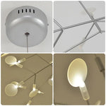 suspension lumineuse moderne branchée feuilles translucides lumière led blanc doré