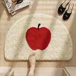 tapis moderne pomme rouge verte orange absorbant antidérapant salle bain entrée beige rouge vert