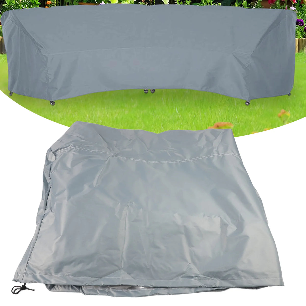 housse protection meuble extérieur gris clair moderne anti uv cordon serrage fermeture glissière grande