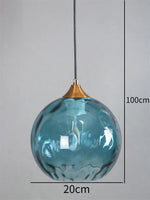 Suspension lumineuse moderne bleu clair vert foncé texture ondulée élégante chambre salon