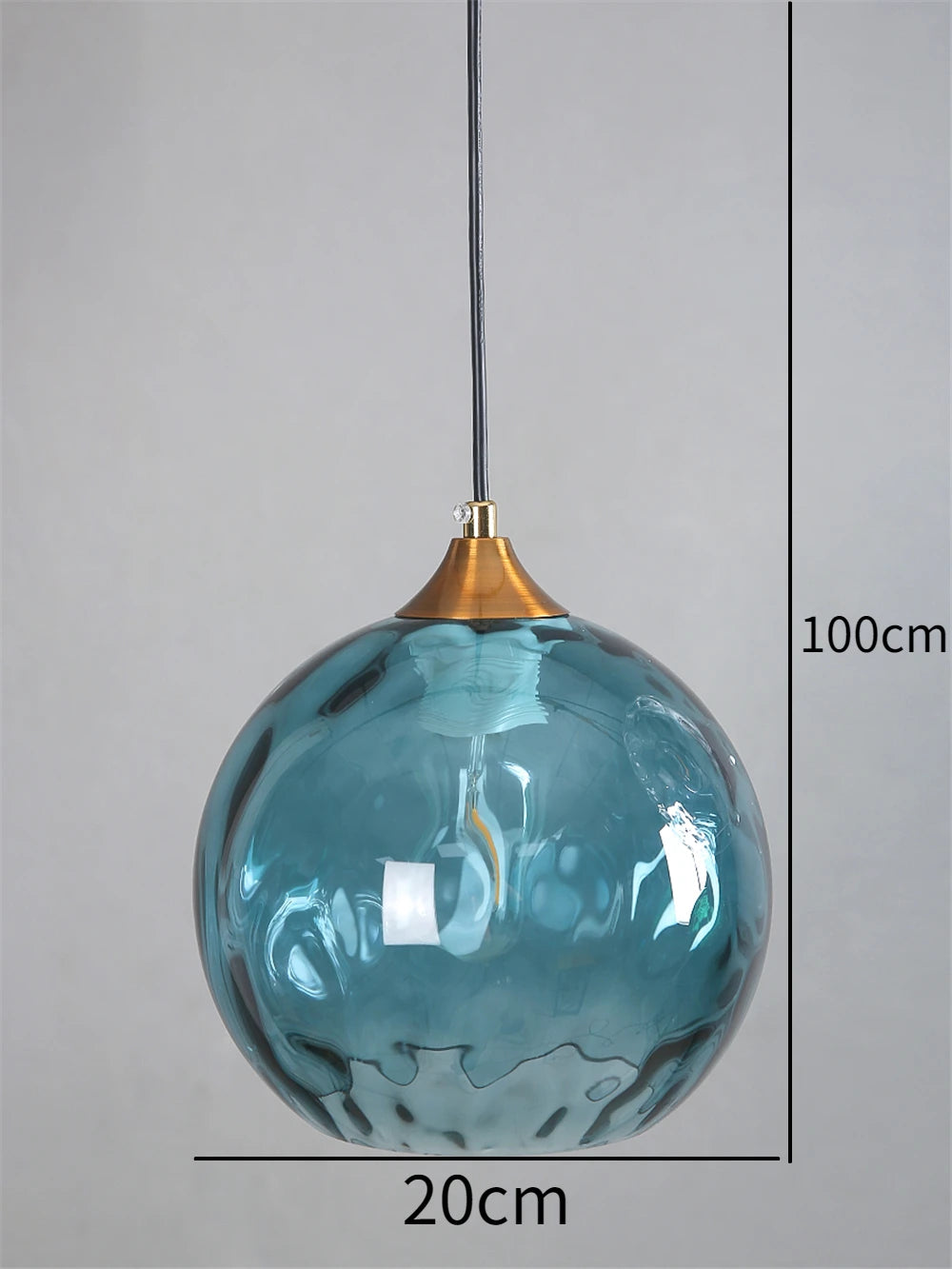 Suspension lumineuse moderne bleu clair vert foncé texture ondulée élégante chambre salon