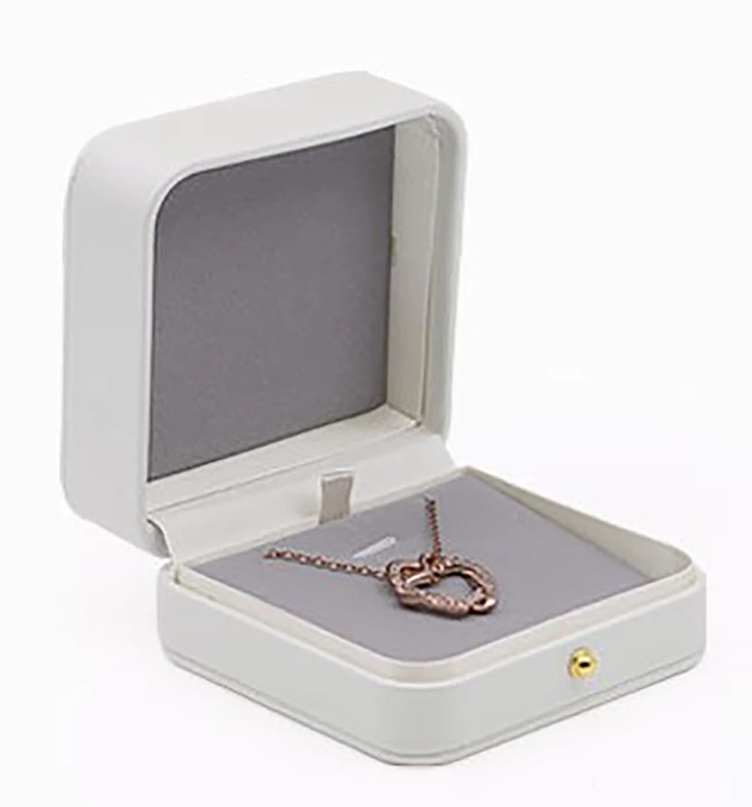 boîtes bijoux cuir blanc classique boutons dorés coffret cadeau emballage bijoux opacité matériauintérieur autres