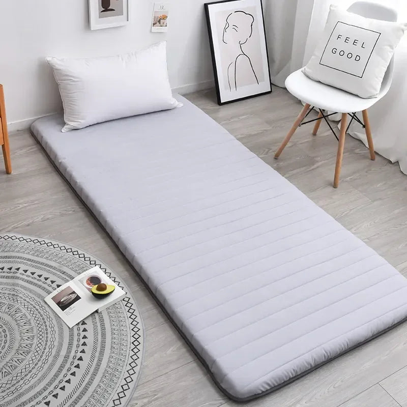 Matelas mousse mémoire forme fibre polyester 90x190CM bleu rose gris moderne
