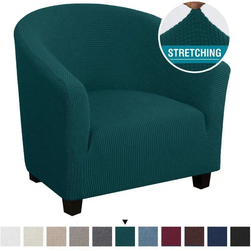 fauteuil moderne housse polyester jacquard gris élégants boutons protection salon automne hiver
