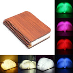 lampe led pliable forme livre bois naturel blanc moderne minimaliste clips magnétiques 5v usb