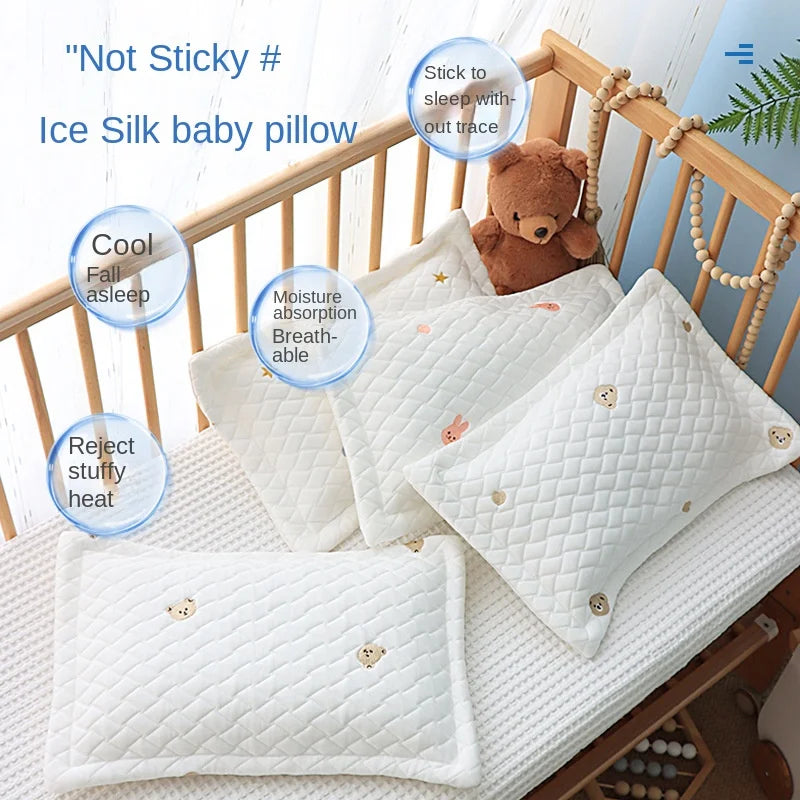 oreiller bébé blanc quilté ours brodés moderne confortable boutons décoratifs polyester coton
