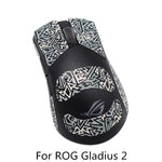 autocollants antiderapants noirs motif geometrique souris gaming rog gladius deux trois