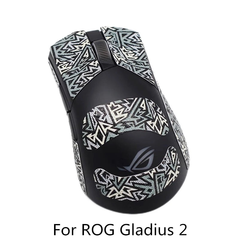 autocollants antiderapants noirs motif geometrique souris gaming rog gladius deux trois