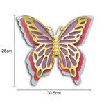 autocollant mur papillon 3d relief artisanal rose blanc doré maison festival mariage