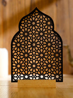 cadres decoratifs bois motif geometrique moderne noir beigeclair ramadan decoration festive