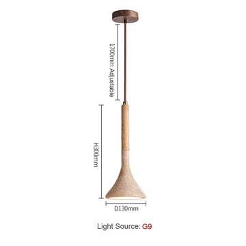 suspension lumineuse moderne pierre beige clair texture granulée opacité câble noir led 90 260v