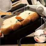 coussin pain grillé motif mignon décoratif couleur beige blanc orange texture douce siège chambre