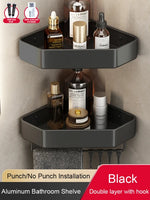 étagère salle bain moderne adhésive métal gris plat niveaux crochets rangement góc