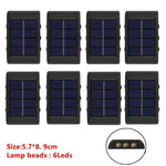 applique murale solaire moderne led noir cellules solaires bleues éclairage extérieur imperméable up down