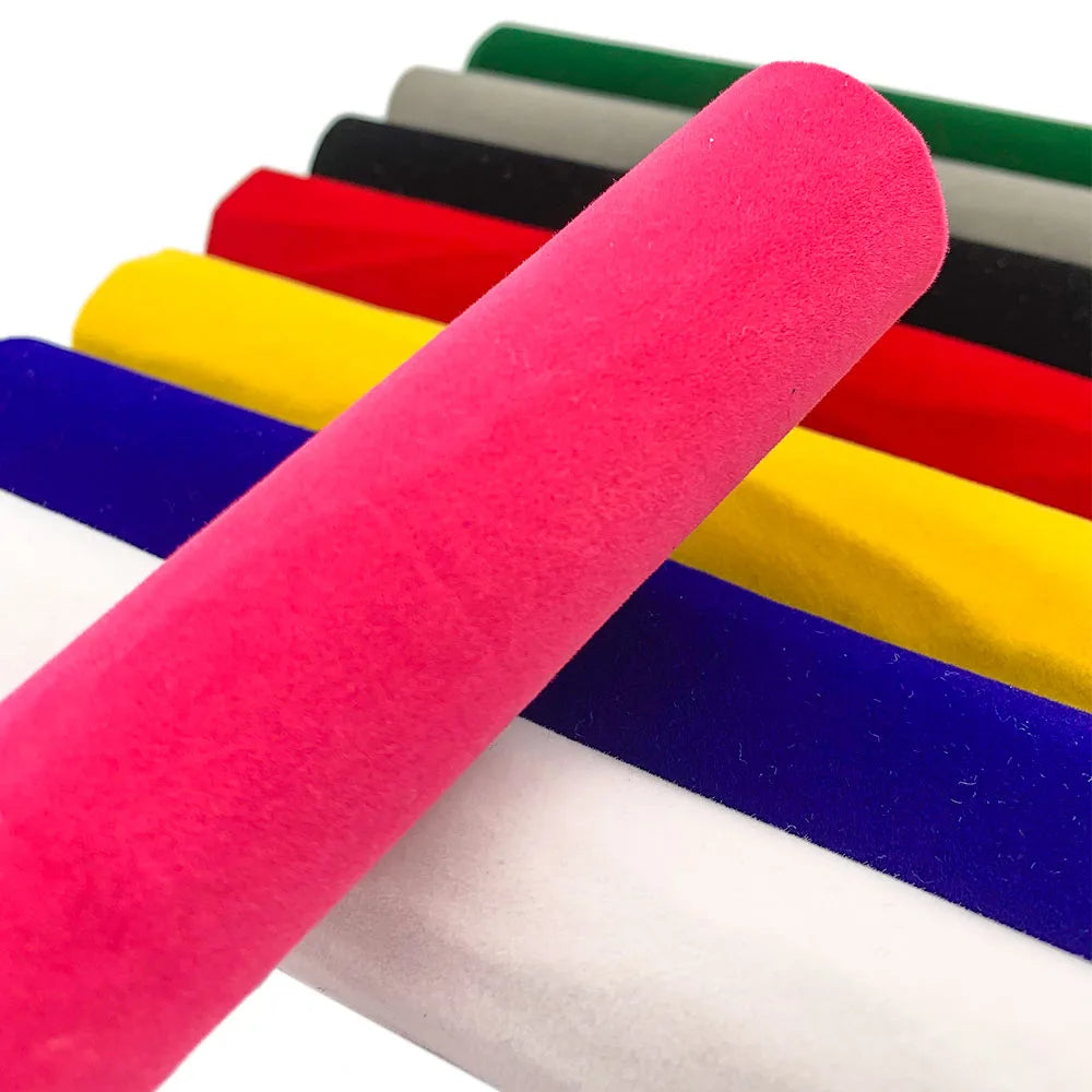 tissu velours adhésif rayures horizontales 40cm 145cm bricolage artisanal rouges violets noirs blancs jaunes