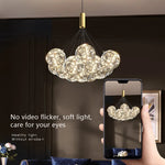Suspension lumineuse moderne boules verre transparentes intérieur doré élégante plafonnier LED chambre restaurant