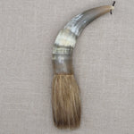 brosse peinture traditionnelle cordelette poils naturels marbrés noir blanc gris