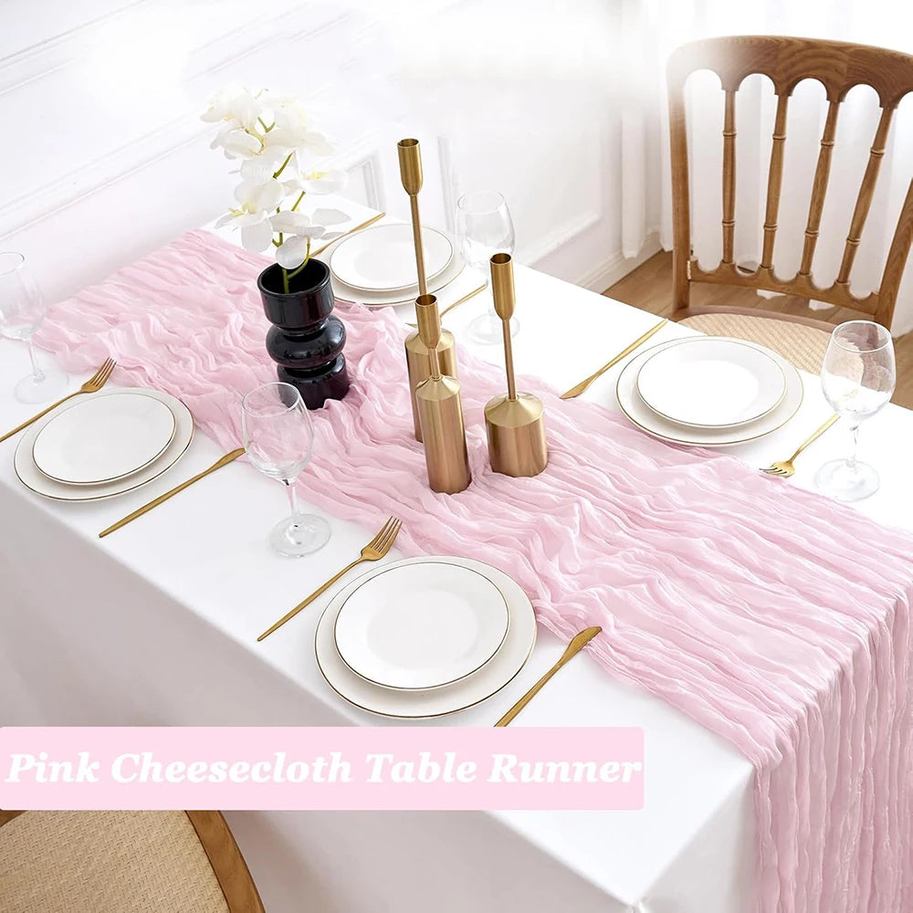 nappe longue rose bleu clair semi transparente tissée gaufrée élégante romantique corde tressée fixation