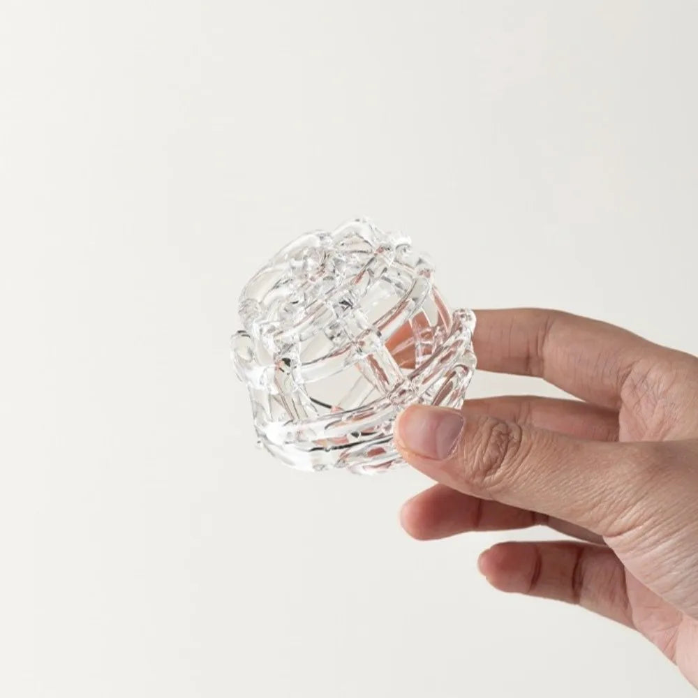 boule verre transparente réticulée minimaliste décoration intérieure moderne unique vase hydroponique fleur