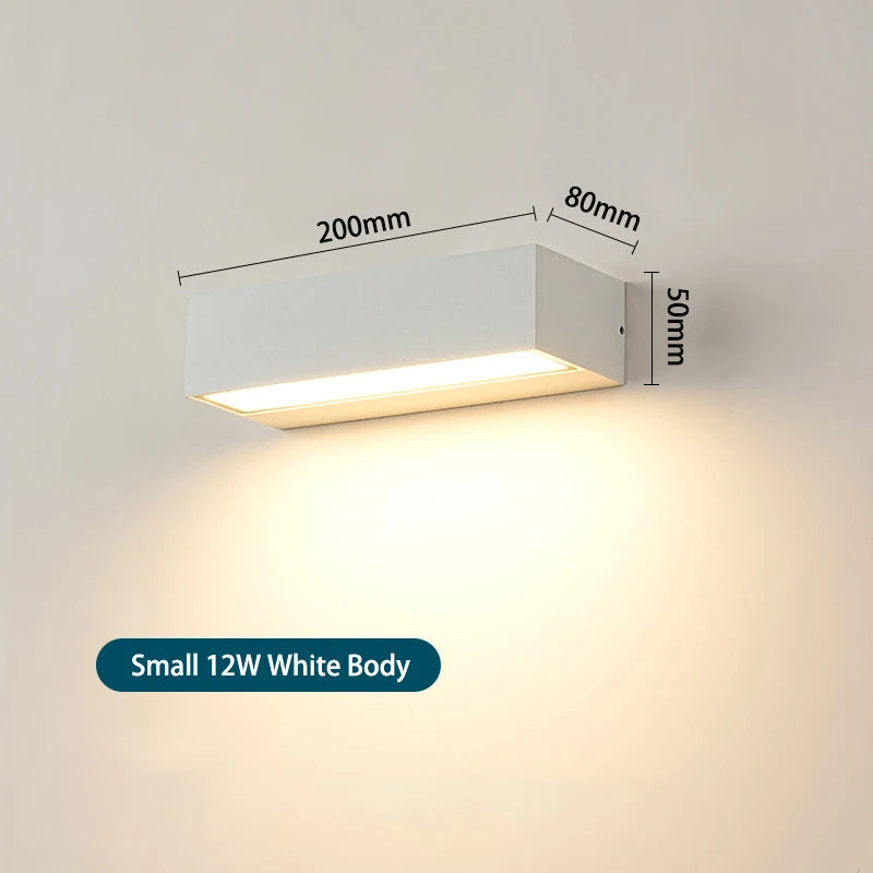 applique murale led extérieure ip65 étanche noir blanc contemporaine 2492000lm
