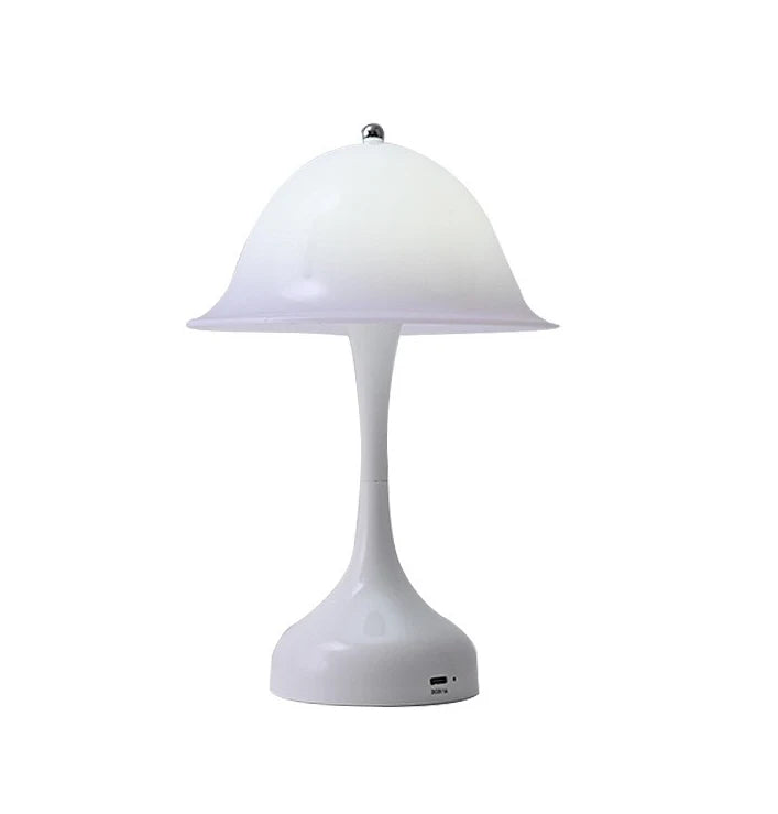 lampe chevet sans fil led rechargeable tactile bleu rose blanc moderne abatjour champignon chambre