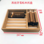 palette cigares bois naturel clair texture bois classique organisation rangement humidificateur bâches cèdre espagnol