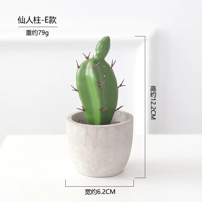 décoration intérieure cactus artificiel vert moderne pot gravier salon 11.1cm