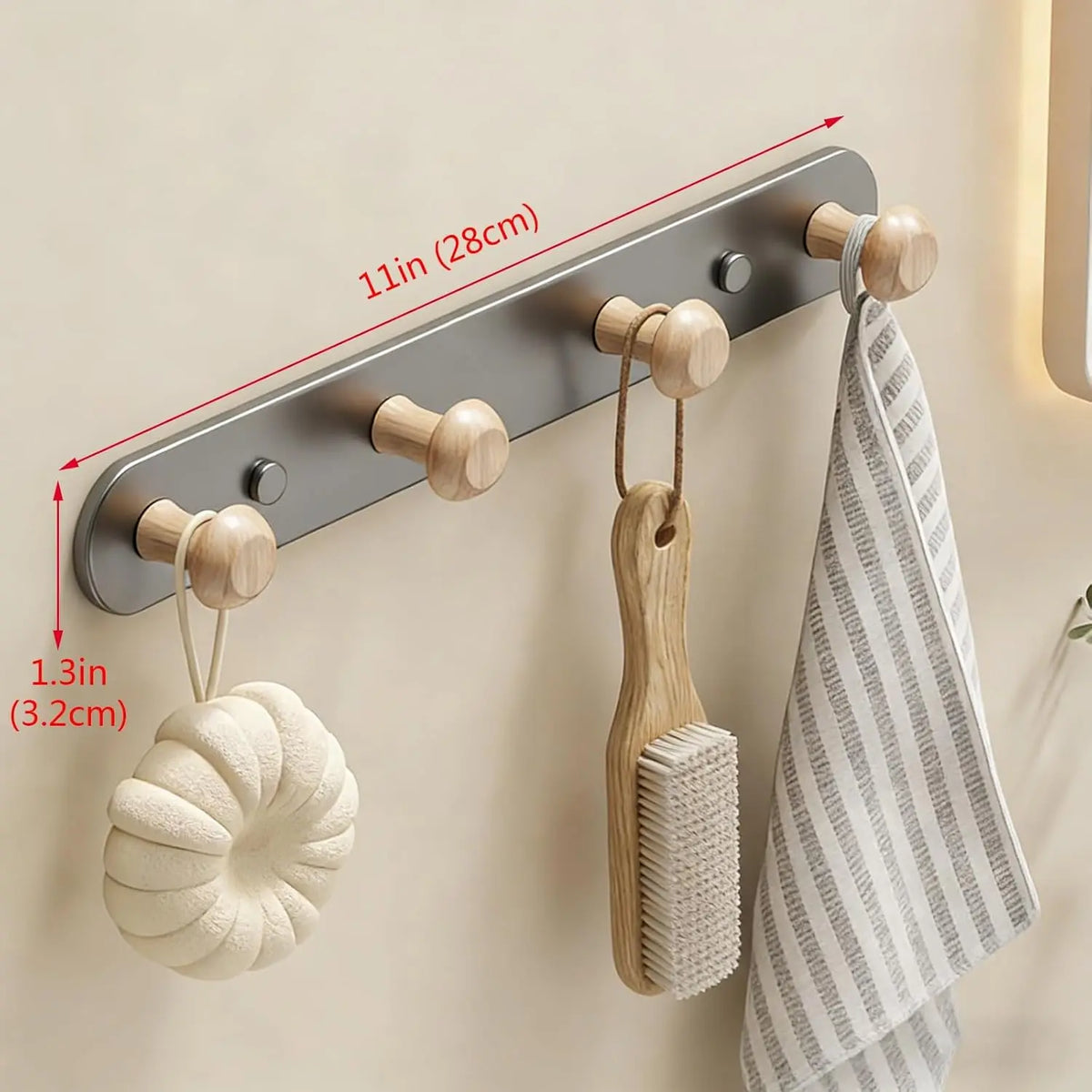 porte serviettes mural moderne bois blanc fixations serviettes gant cuisine sac rangement