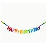 guirlande lettres feutre pompons colorés festives anniversaire decoration lettres relief pompons
