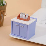 miniature cuisine accessoires mat violet clair moderne évier meubles couteau poêle bouteilles