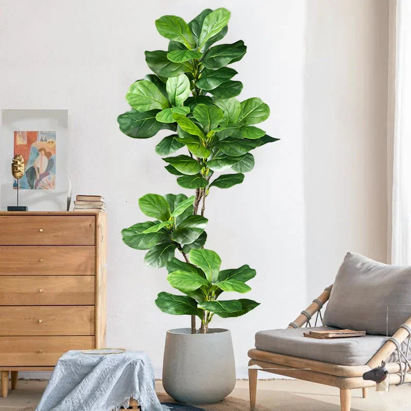 Plante artificielle ficus grande feuilles vert moderne décoration extérieure intérieure 100cm 150cm