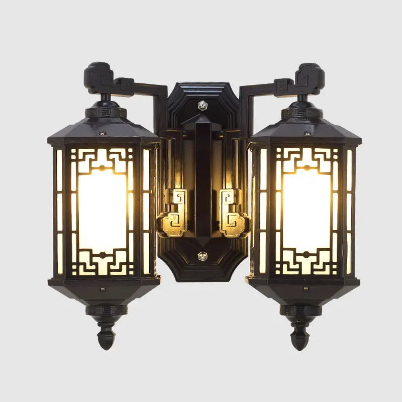 applique murale led bronze doré grille géométrique classique éclairage chambre entrée moderne vis fixation