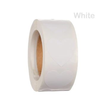 stickers autocollants coeurs rouge rose bleu vert violet simples 25cm 500 pièces rouleau