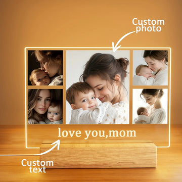cadre photo lumineux personnalisable bois naturel moderne minimaliste echangelumiere blanc loveyoumom
