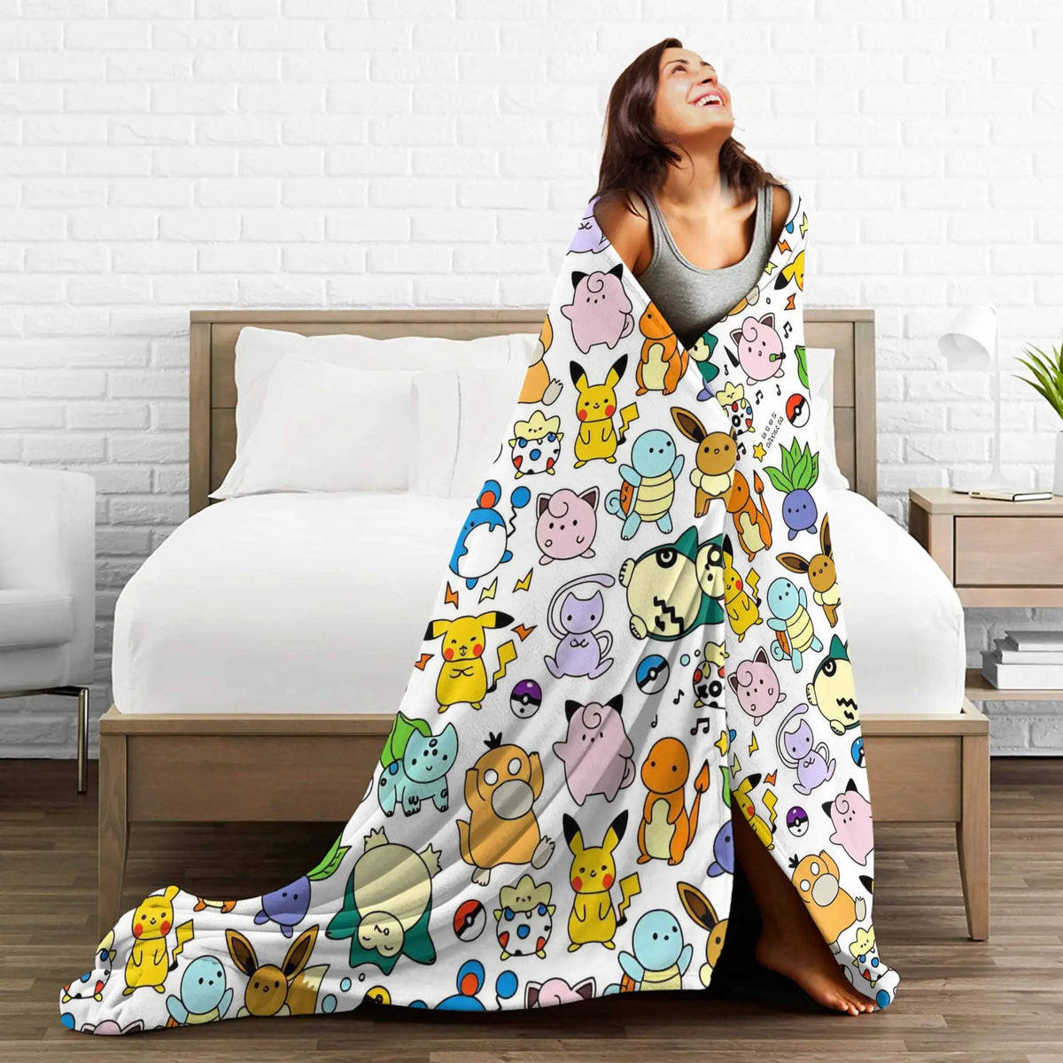 couverture polaire enfant motif pokemon animaux mignons chaude douce canapé lit chambre maison voyage