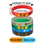 décoration anniversaire ninja multicolore bracelets assiettes verres festif enfants pack 20 assiettes 10 verres