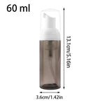 flacon pompe mousse vide 60 ml transparent doré rayures noires distributeur savon voyage rechargeable