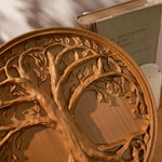 décoration murale arbre sculpté plaque bois naturel artisanal chambre salon opaque support