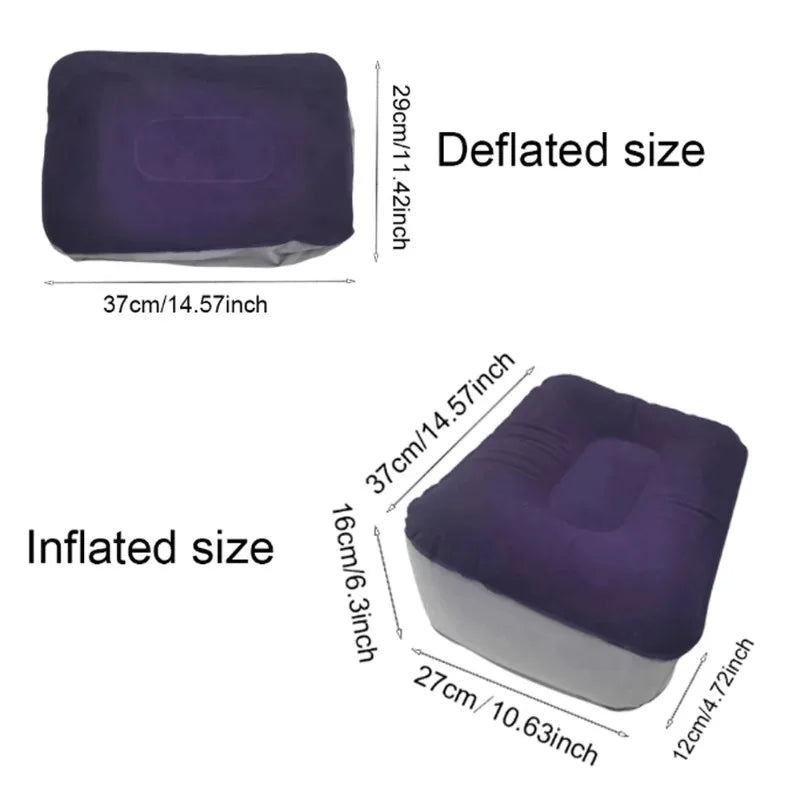 coussin gonflable velours gris violet confortable lit relaxation polyester coton portable
