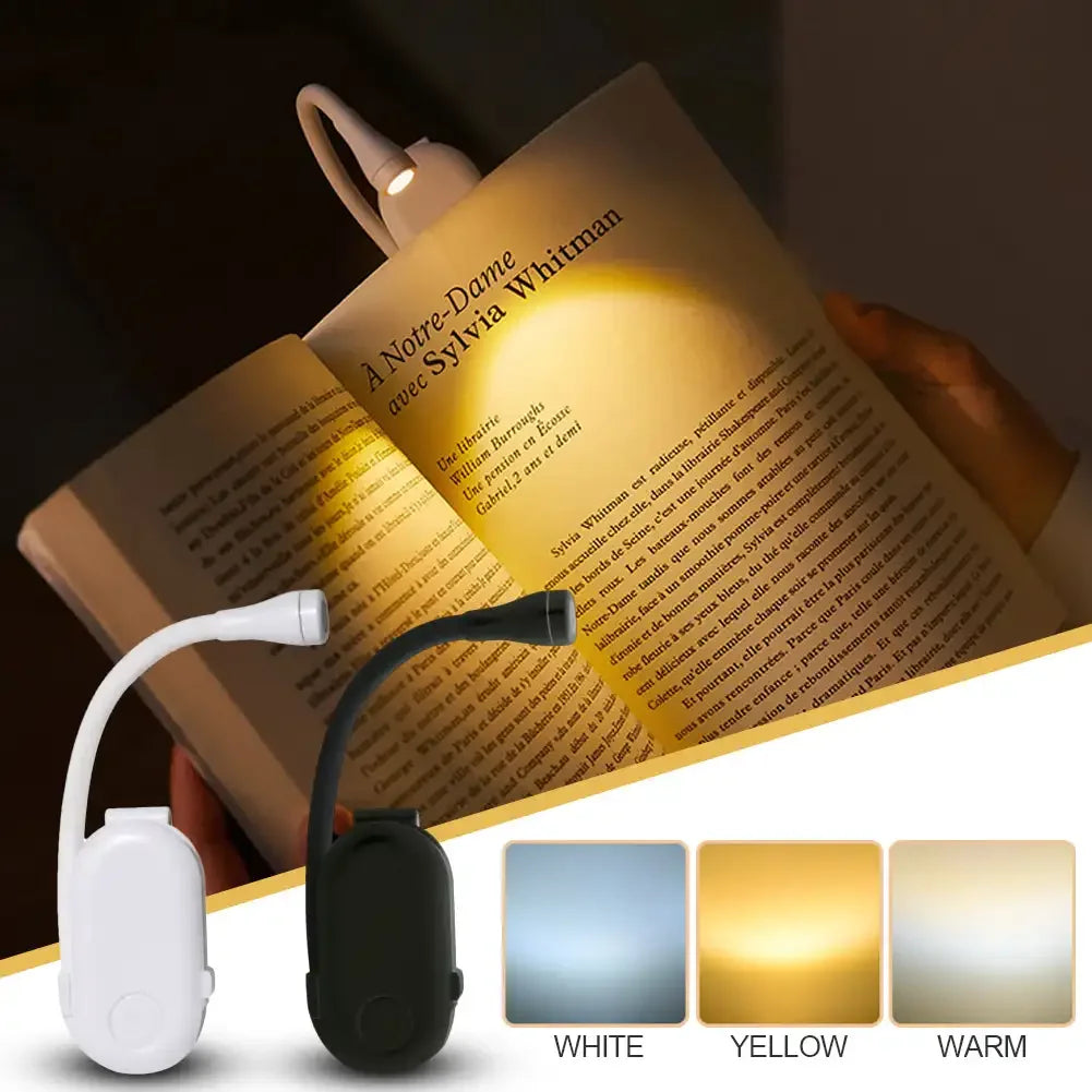 lampe lecture flexible rechargeable led blanc noir moderne clips contrôle veille usb