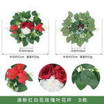 guirlandes florales artificielles couronne mariage décoration intérieure roses chrysanthèmes verte rouge