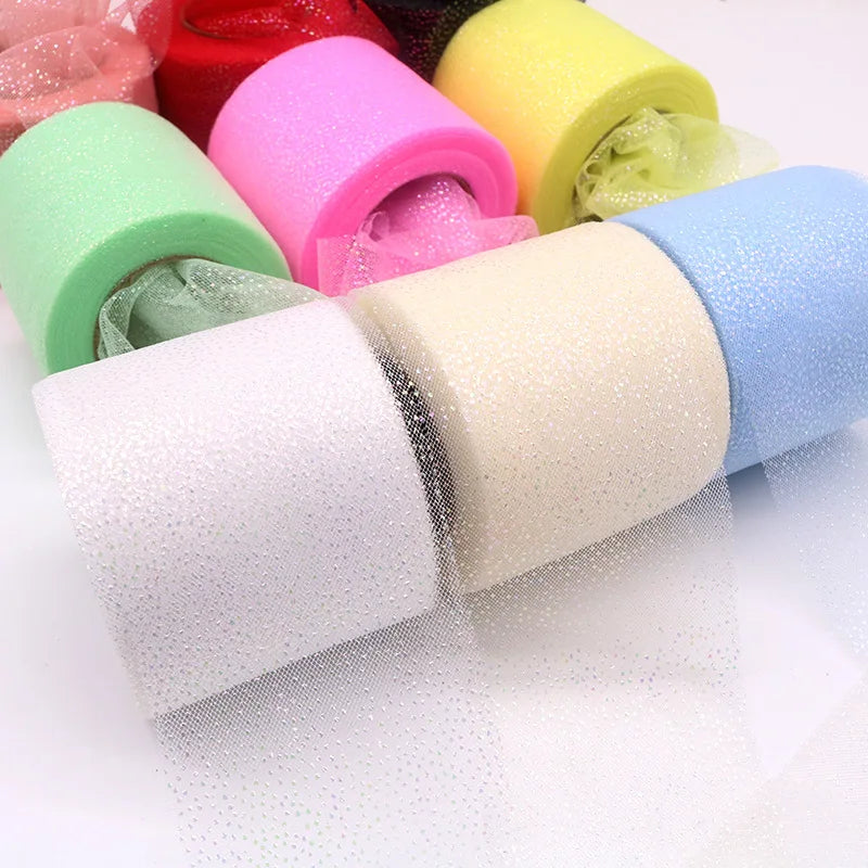 rubans tulle pailletés couleurs blanc rose beige vert bleu noir rouge semi opaques élégants