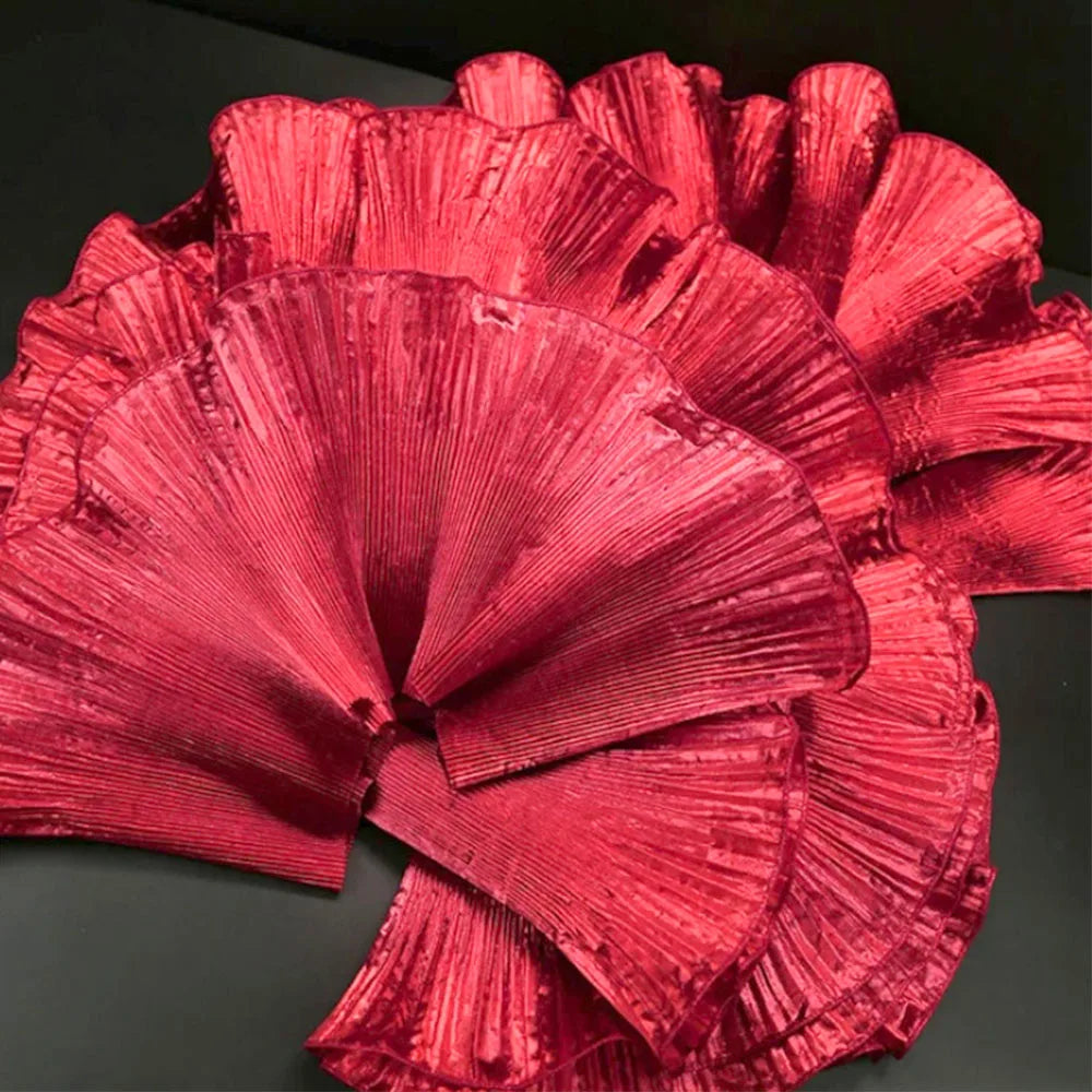 écharpe plissée dentelle polyester mariage rose rouge vert or bleu violet elastique mode opaque