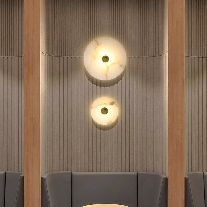 applique murale moderne marbre doré éclairage blanc chambre salon entrée étude 3000K 5000K fixée