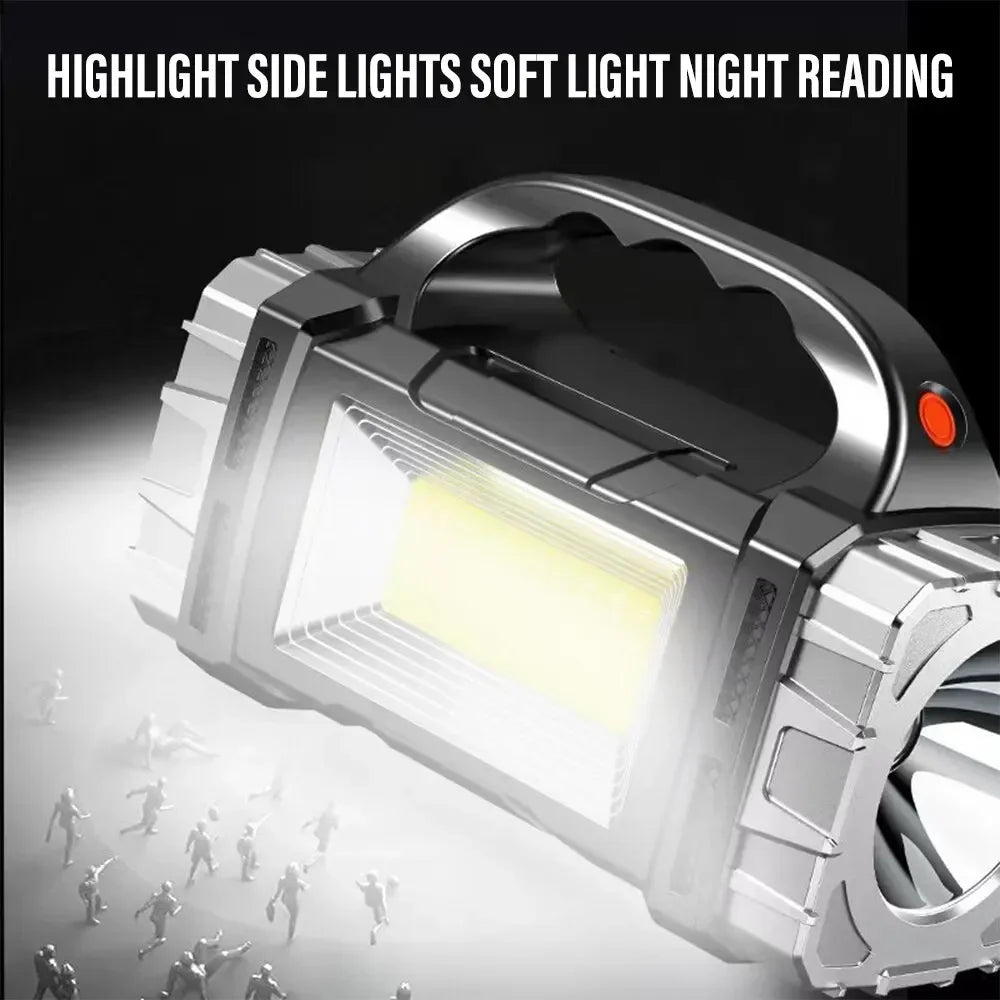 lampe torche led rechargeable solaire banque alimentation multifonctionnelle extérieur moderne noire orangée argentée