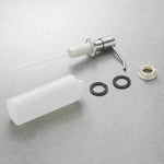 distributeur savon liquide acier inoxydable finition brossée blanc noir texture granulée moderne minimaliste fixation